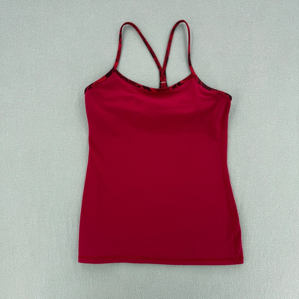 Lululemon Power Y Cranberry Ziggy Snake Red Tank Sm/Med